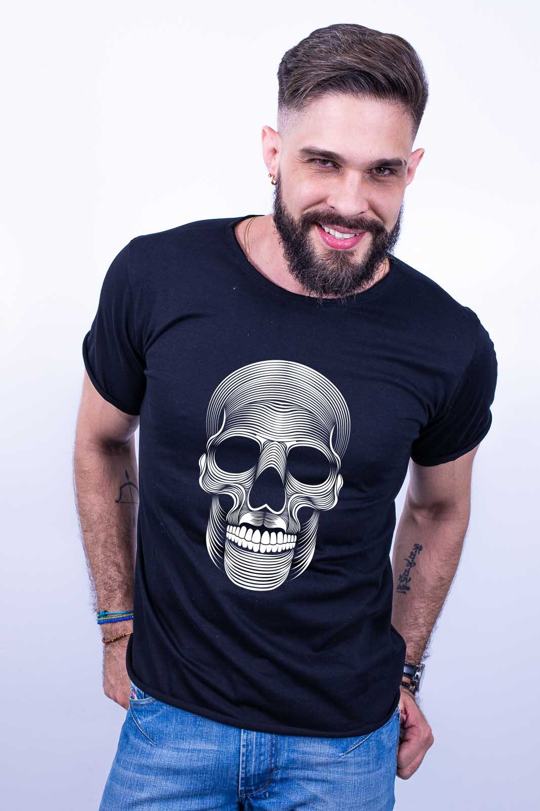 Camiseta-Bilhan-Caveira-Abstrata-Camiseta-Masculina-Manga-Curta-Camiseta-Estampada-Moda-Masculina-Frete-Gratis