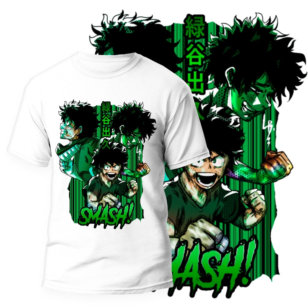 Camiseta-T-shirt-masculina-blusa-estampa-Boku-Izuku-Midoriya