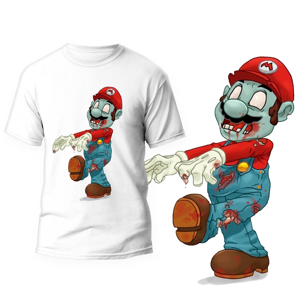 Camiseta-T-shirtc-Camisa-masculina-estampa-de-Zumbi