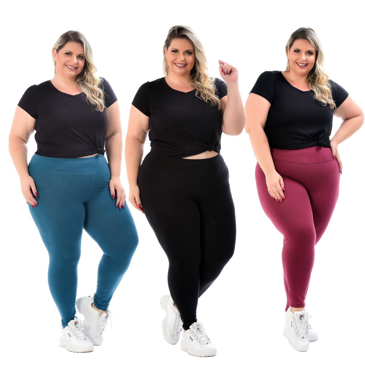 Combo-3-Cal-a-Legging-Plus-Size-Fitness-Cintura-Alta-Academia-Cottom