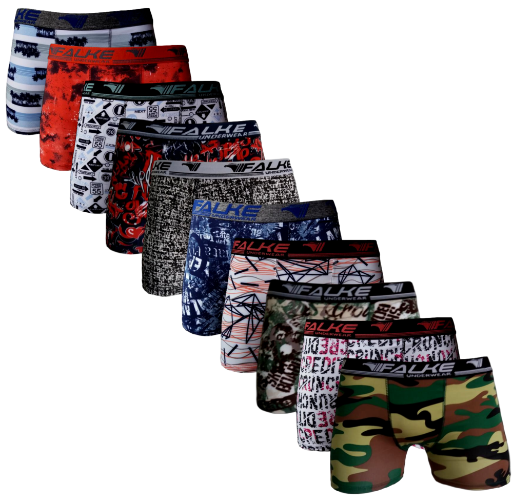 Cuecas-Box-Boxer-Kit-10-Estampas-Sortidas-Tecido-Microfibra-Confort-vel-Forro-Algod-o-Falke-Original