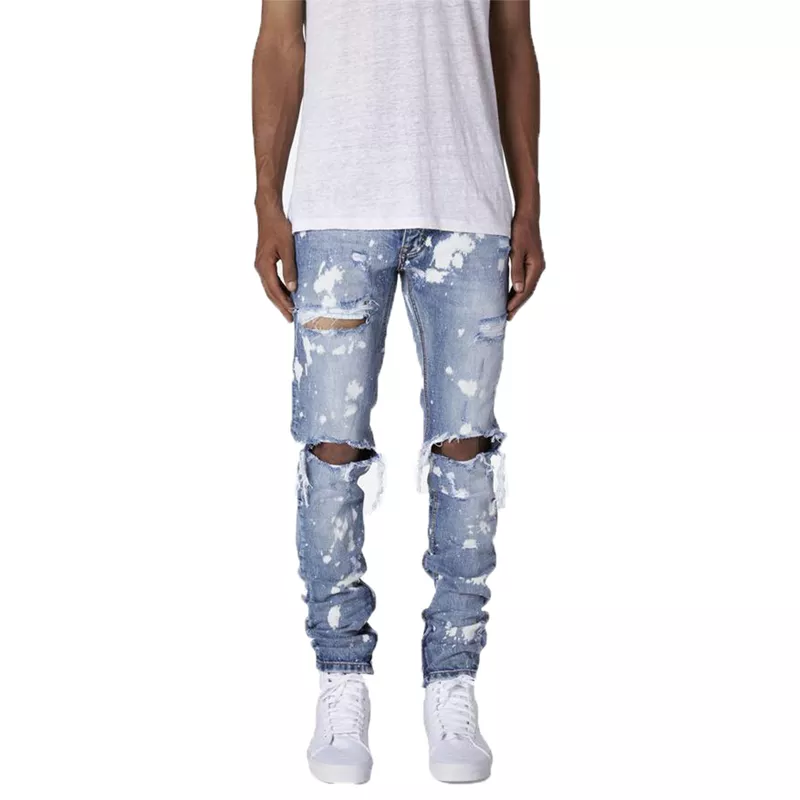 Jeans-afligido-neve-lavagem-pintura-dot-design-l-pis-cal-as-dos-homens-nova-moda-magro