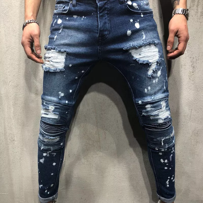 Jeans-estiramento-destru-do-rasgado-ponto-de-pintura-design-moda-tornozelo-z-per-jeans-magros-para-3