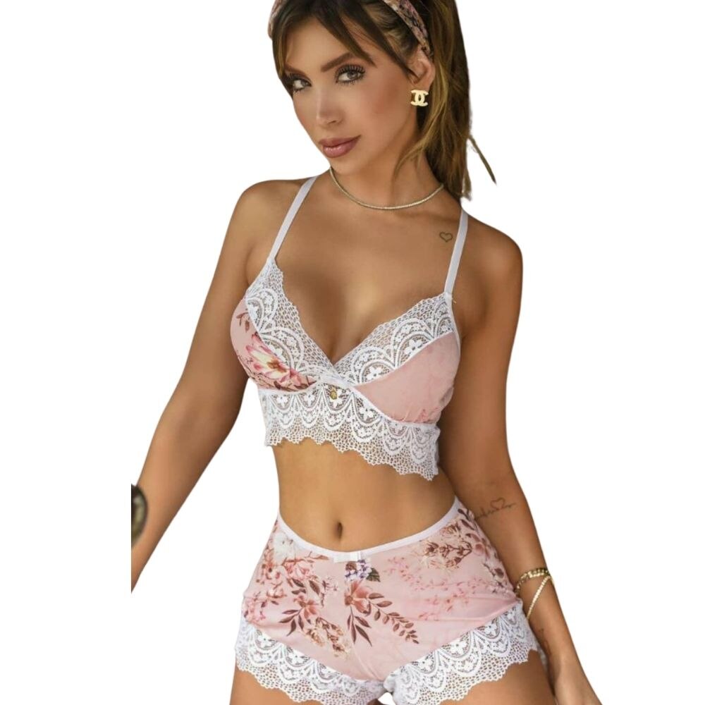 Kit-3-Conjuntos-feminino-Baby-doll-liganete-estampado-renda-3