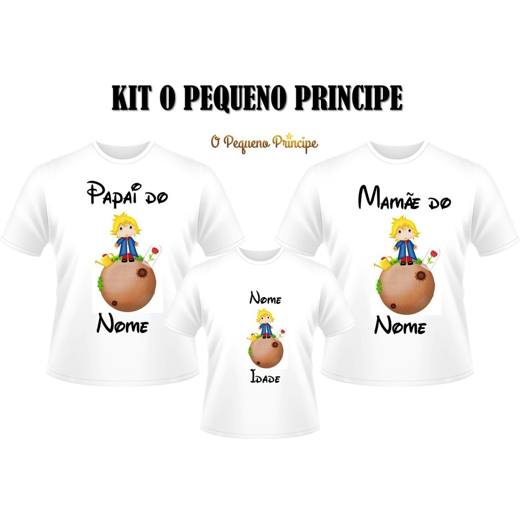 Trio-Camisetas-Anivers-rio-Pequeno-Pr-ncipe