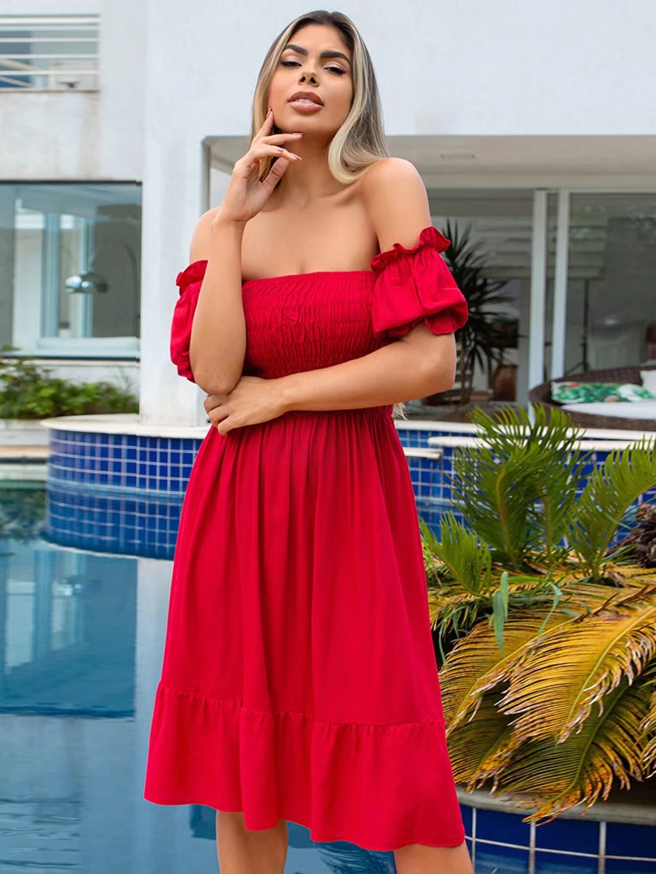 Vestido-Curta-Manga-curto-Flare-Elastex-Ciganinha-2