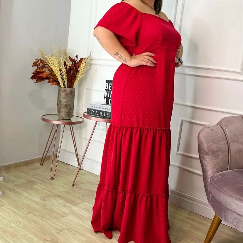 Vestido-feminino-longo-ciganinha-manguinha-curta-tecido-pipoquinha-plus-size