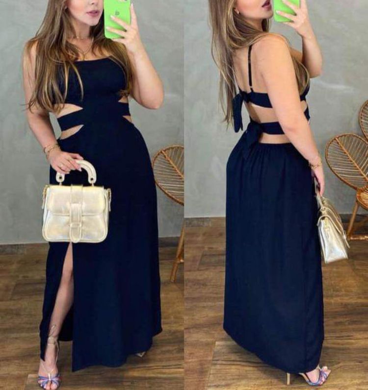 Vestido-longo-recorte-na-cintura-feminino-viscose