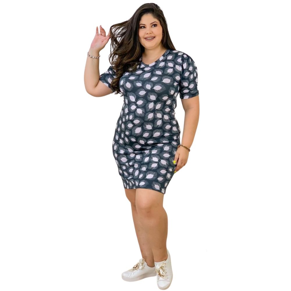 Vestido-plus-size-tubinho-mulher-confort-vel-estampado